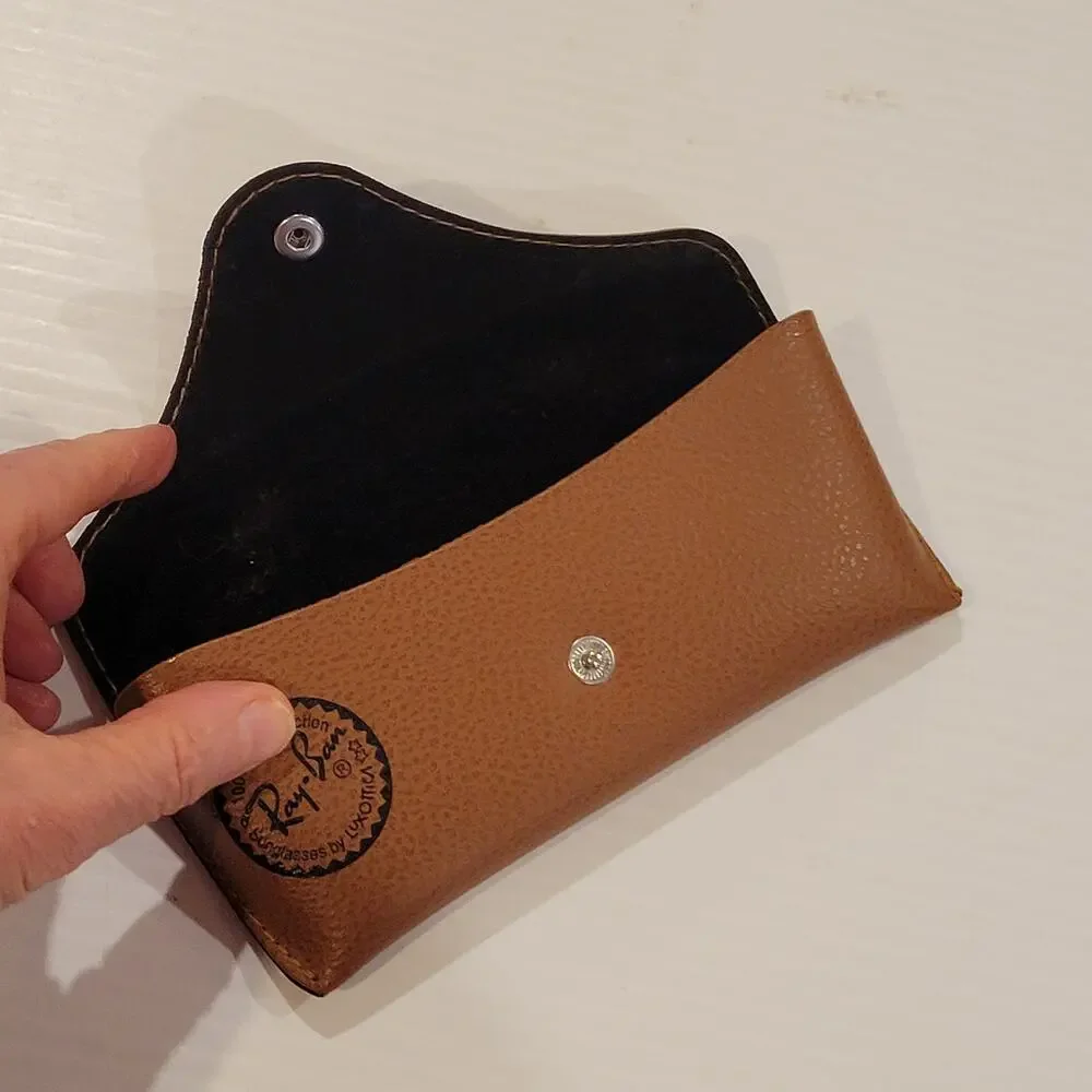 Ray-Ban faux leather sunglasses eyeglasses case brown 0305